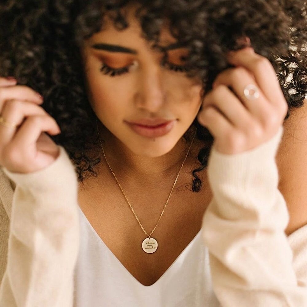 Inhale | Exhale Peaceful Mantra Minimal Necklace - Picture 11 of 16
